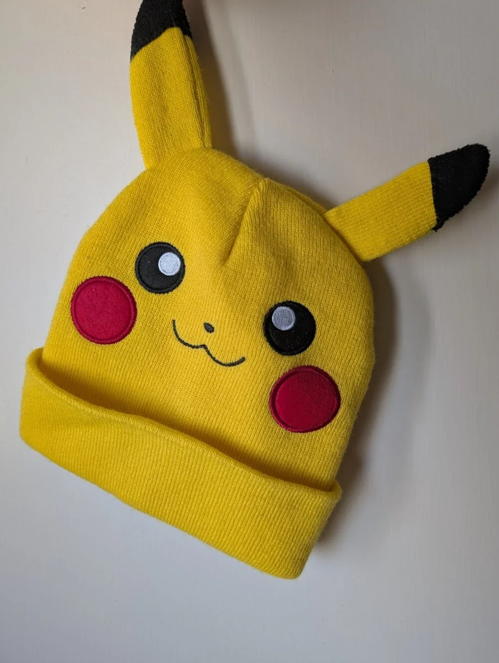 Yellow Pikachu-Inspired Kids Knit Hat with Ears